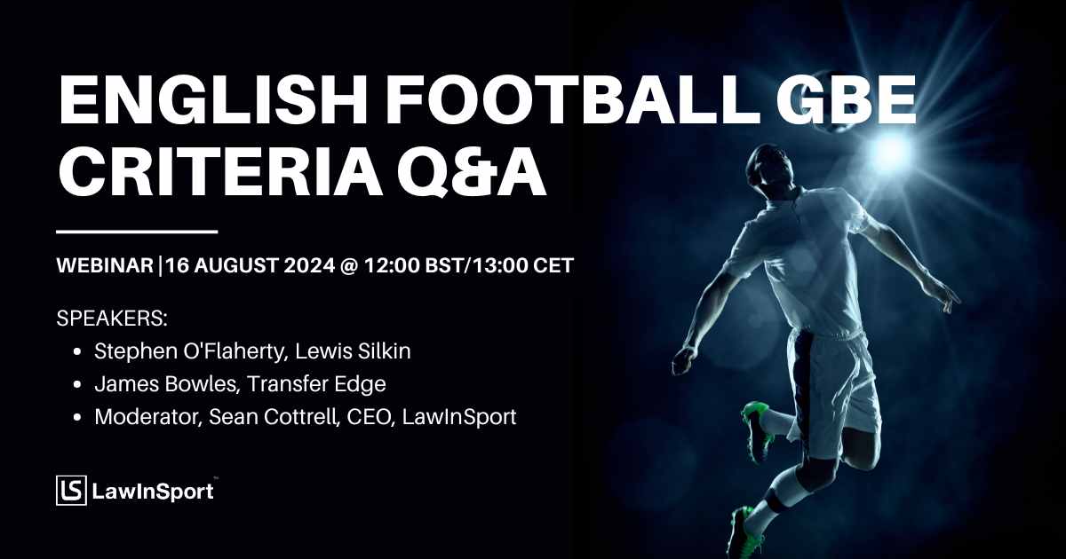 Title image for English Football GBE Criteria Q&A webinar