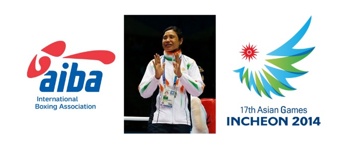 AIBA and Incheon Logo with Sarita Devi