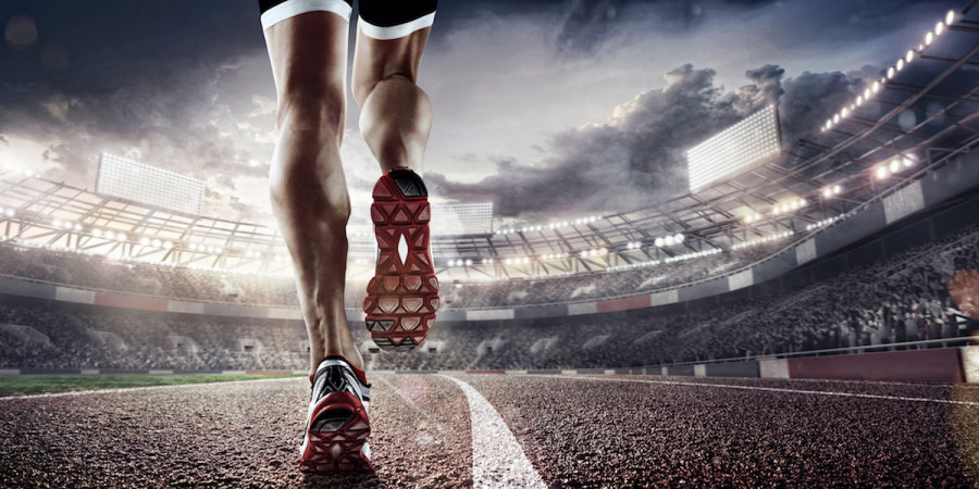 Athletics runner on track