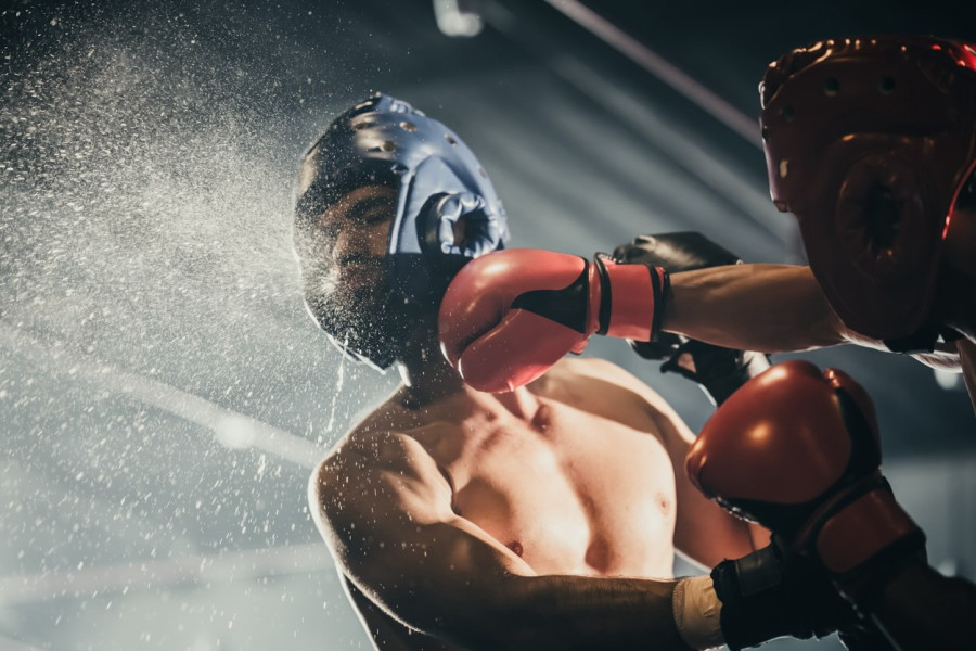 Boxers punching