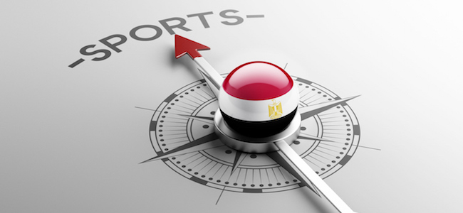 Egyptian flag on compass pointing towards sports