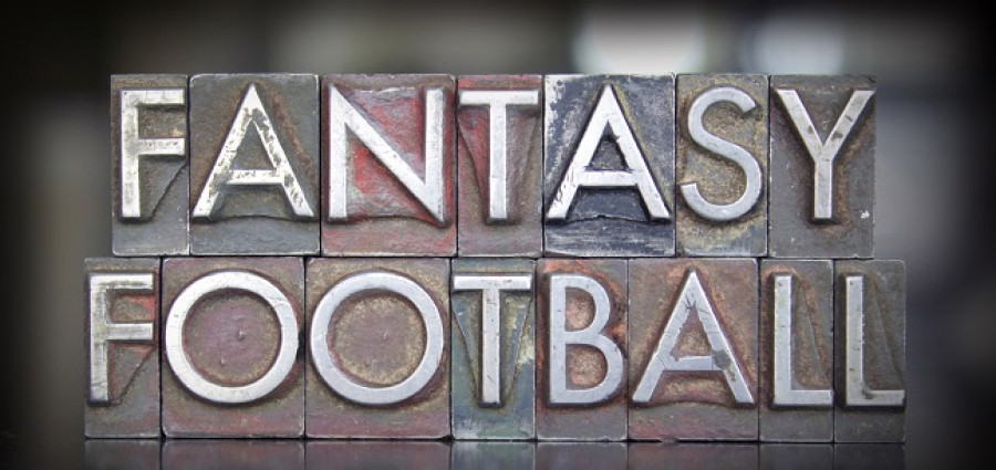 Fantasy football in block letters