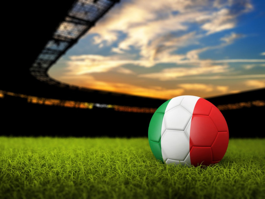 Football with Italian Flag