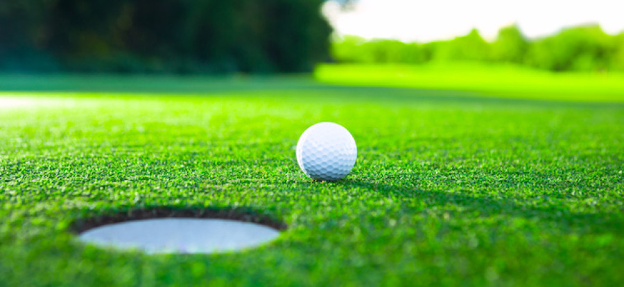 Golf ball on grass