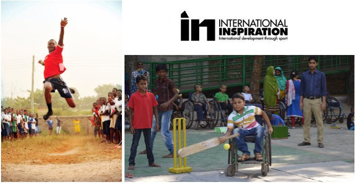 Images of projects and logo of International Inspiration