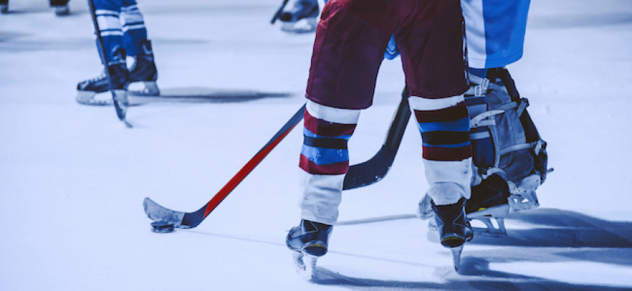 Ice hockey players on ice