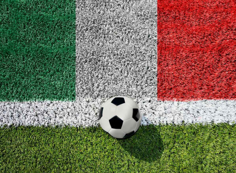 italian flag and football