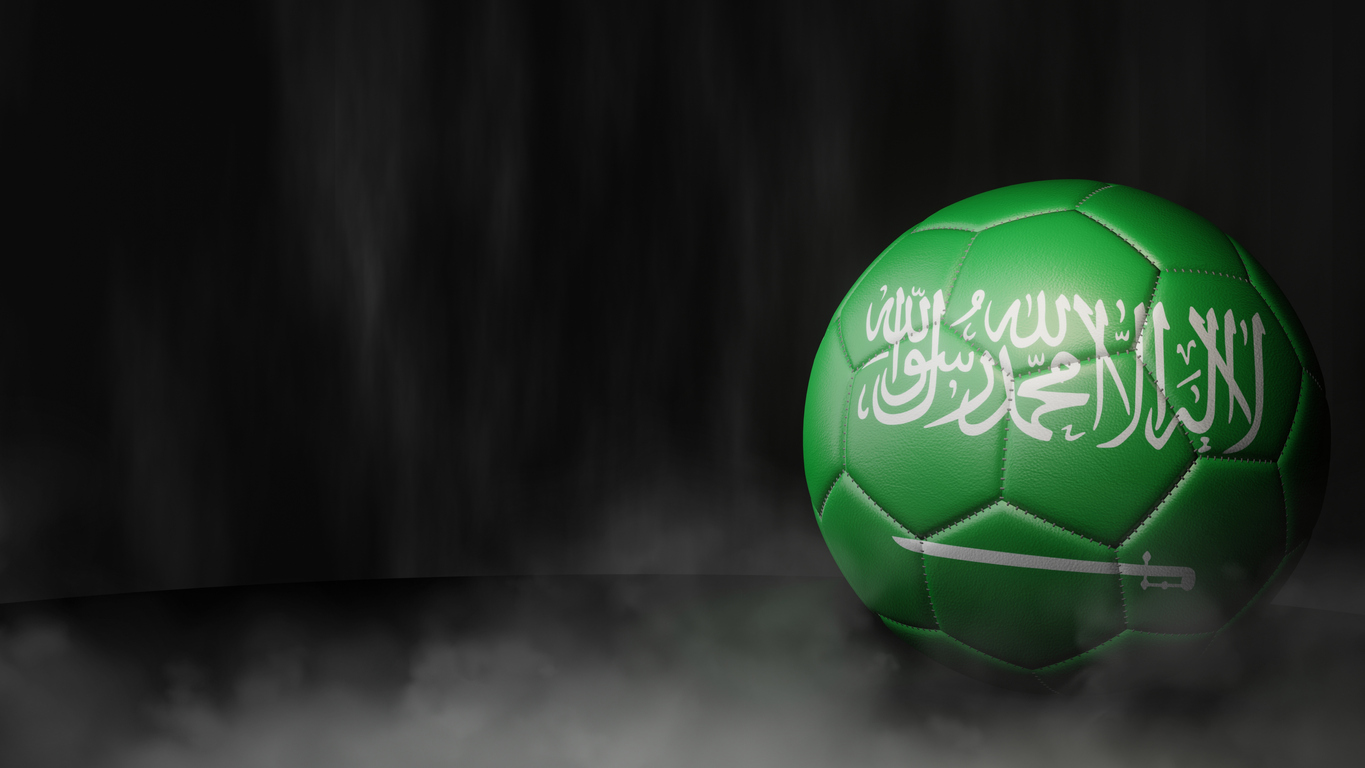 Soccer Ball In Saudi Arabia Flag Colours 