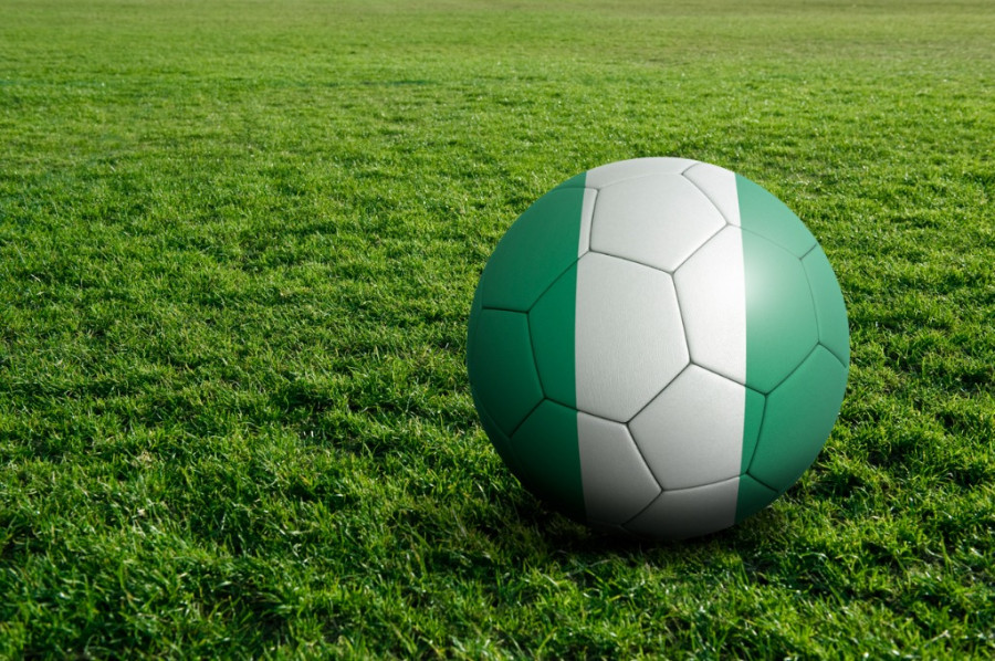 Soccer ball with Nigerian flag