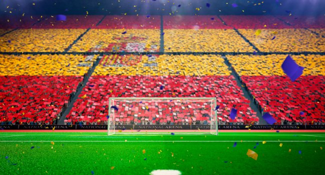 Spanish Flag at football stadium