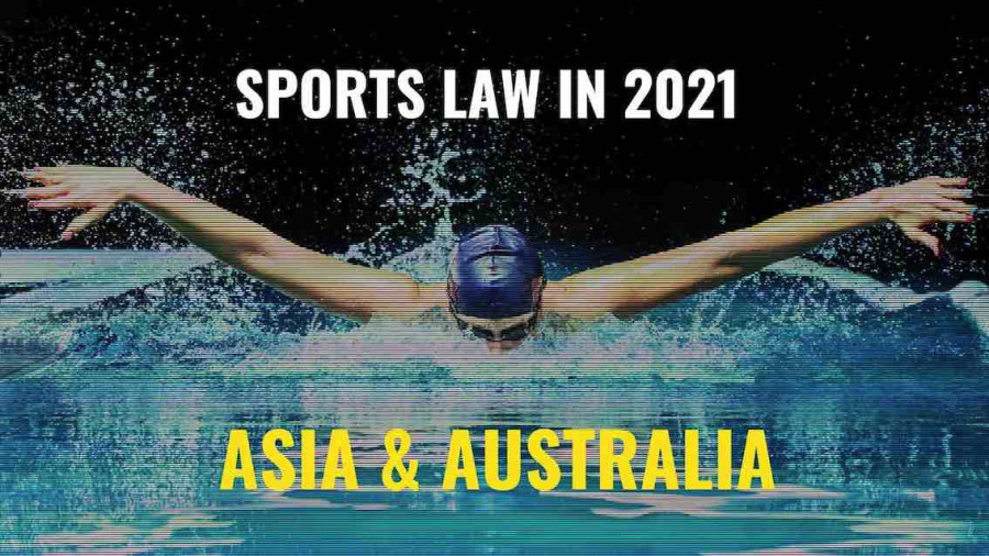 Title image of swimmer - Sports law in 2021 – key issues to watch in Africa, Asia & Australia