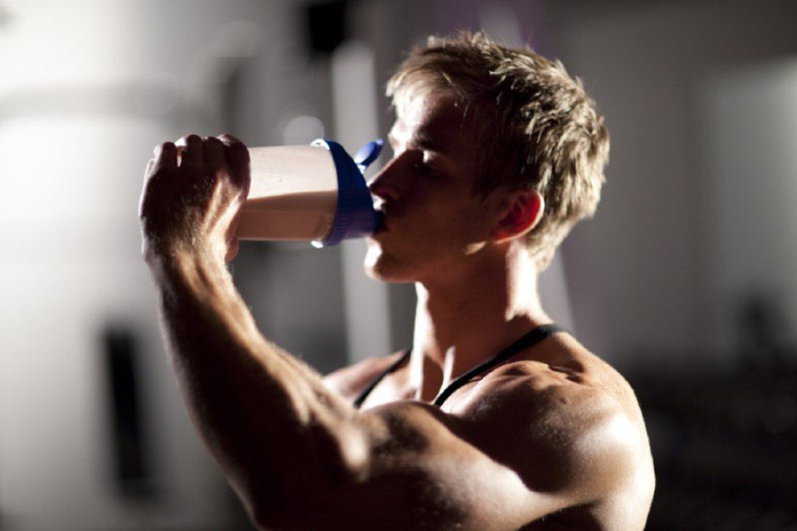 Body builder drinking