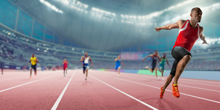 Title image - track athlete completing race