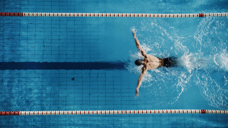 Swimmer Swimming in pool