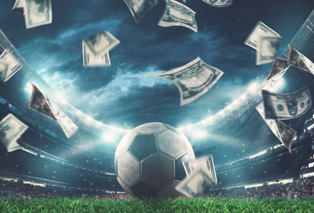 Title images - Football with bank notes raining down