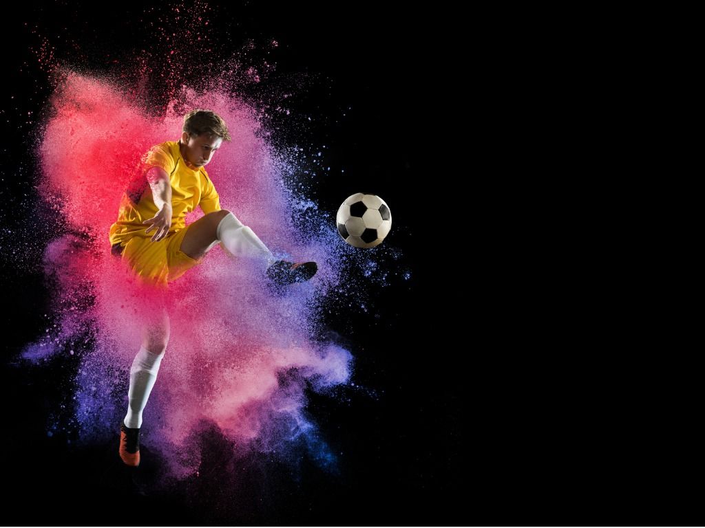 Footballer in Explosion of Colour